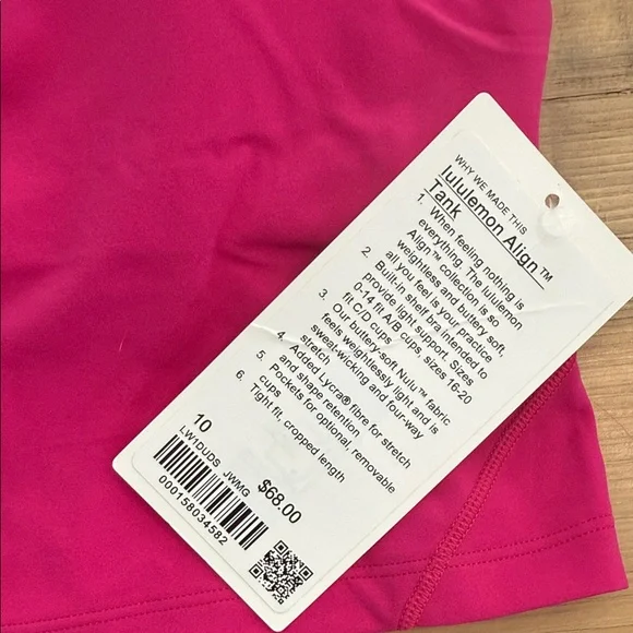 Lululemon Athletica Vibrant Pink Align Tank - Picture 2 of 3